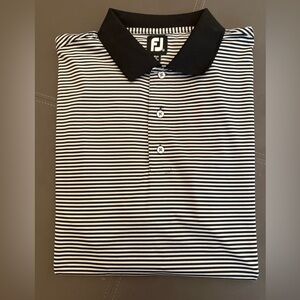 FootJoy Golf Polo Black and Grey Striped. Men’s XL